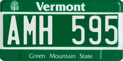 VT license plate AMH595