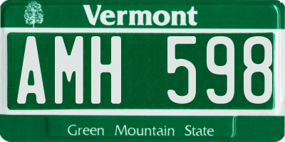 VT license plate AMH598