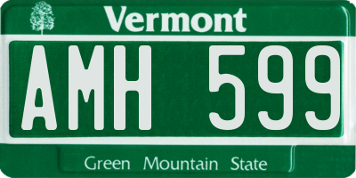 VT license plate AMH599
