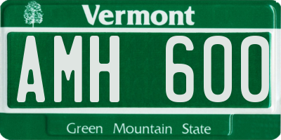 VT license plate AMH600