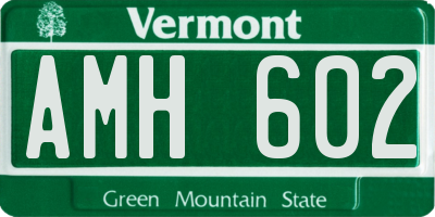 VT license plate AMH602