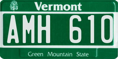 VT license plate AMH610
