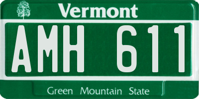 VT license plate AMH611