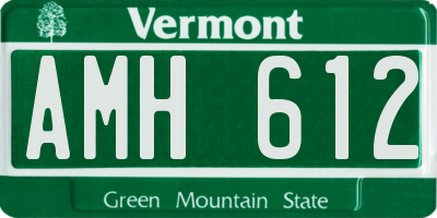 VT license plate AMH612