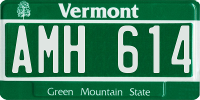 VT license plate AMH614