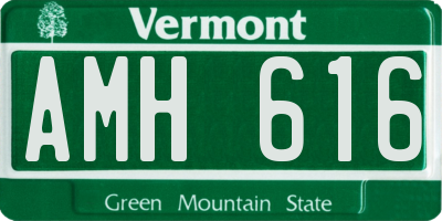 VT license plate AMH616