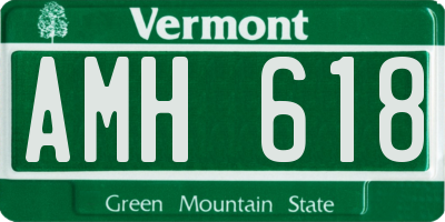 VT license plate AMH618