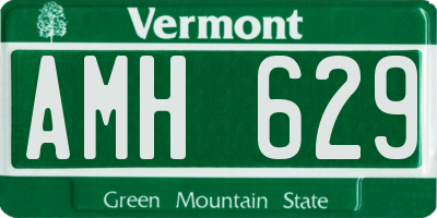 VT license plate AMH629
