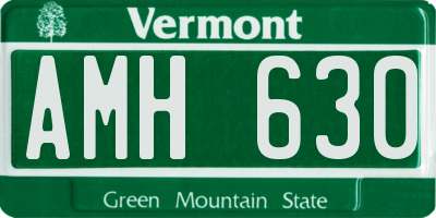 VT license plate AMH630