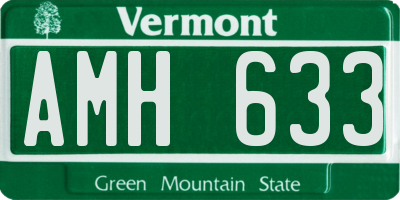 VT license plate AMH633