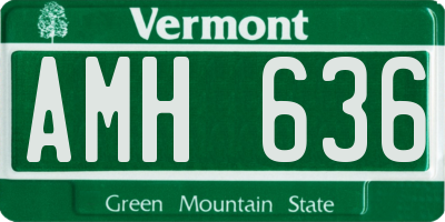 VT license plate AMH636