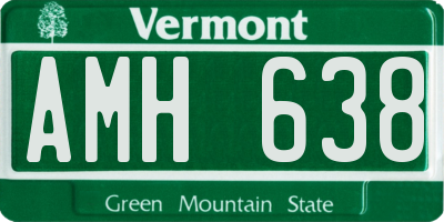 VT license plate AMH638