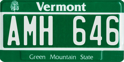 VT license plate AMH646