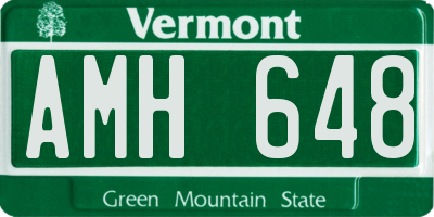 VT license plate AMH648