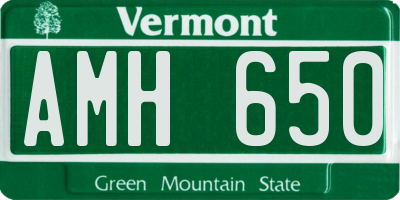 VT license plate AMH650