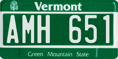 VT license plate AMH651