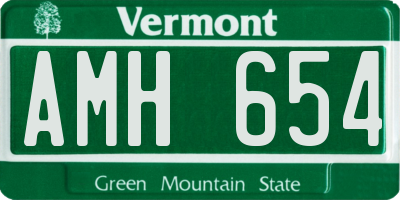 VT license plate AMH654