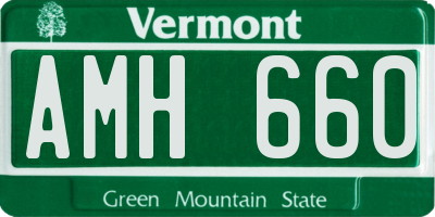 VT license plate AMH660