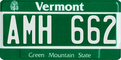 VT license plate AMH662