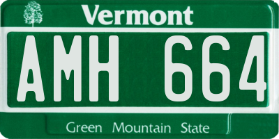 VT license plate AMH664