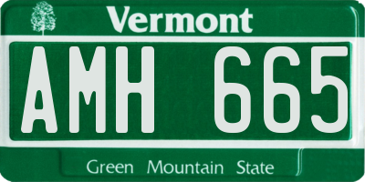VT license plate AMH665