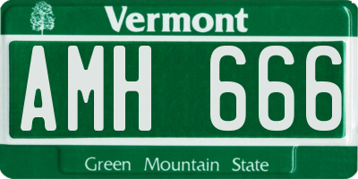 VT license plate AMH666