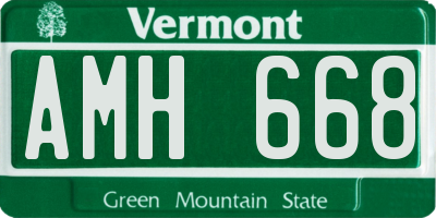 VT license plate AMH668