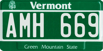 VT license plate AMH669