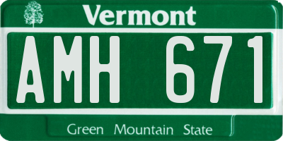 VT license plate AMH671