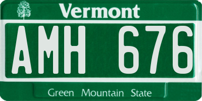 VT license plate AMH676