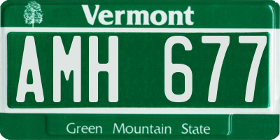 VT license plate AMH677