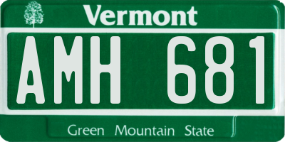VT license plate AMH681