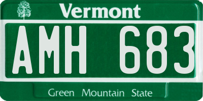 VT license plate AMH683