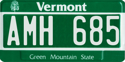 VT license plate AMH685