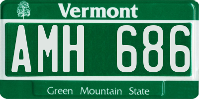 VT license plate AMH686