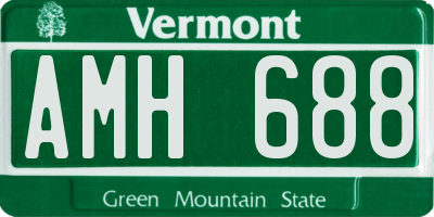 VT license plate AMH688