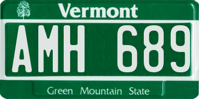 VT license plate AMH689
