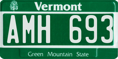 VT license plate AMH693