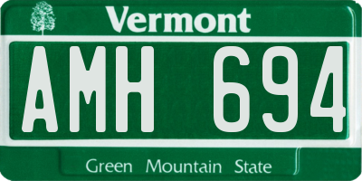 VT license plate AMH694