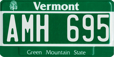 VT license plate AMH695