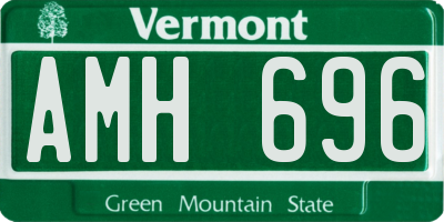 VT license plate AMH696