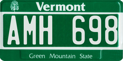 VT license plate AMH698