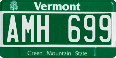 VT license plate AMH699