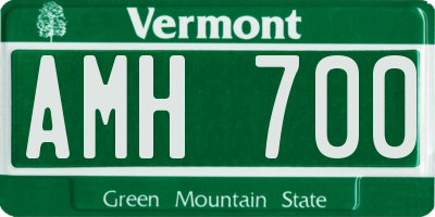 VT license plate AMH700