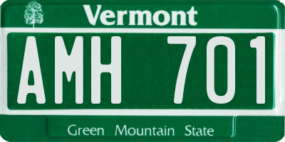 VT license plate AMH701
