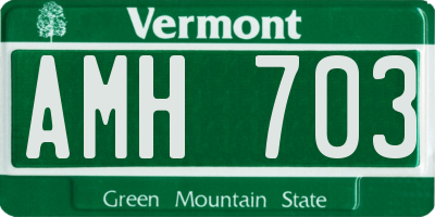 VT license plate AMH703