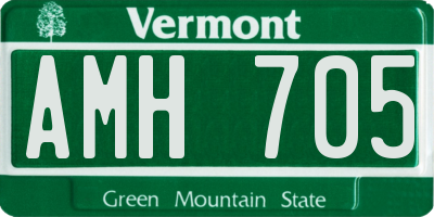 VT license plate AMH705