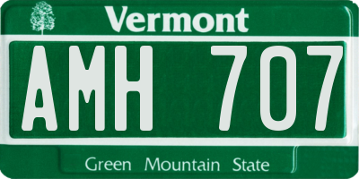 VT license plate AMH707
