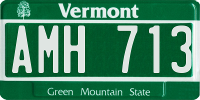 VT license plate AMH713