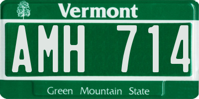 VT license plate AMH714